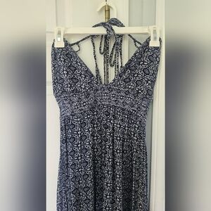 EUC Lulu's Blue Halter Tie maxi Dress - Medium